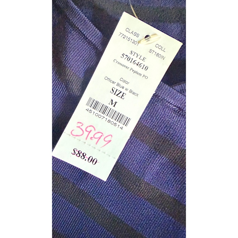 White House Black Market Tops Lot Womens Size M Black Blue Striped NWT 4pc - Picture 5 of 6